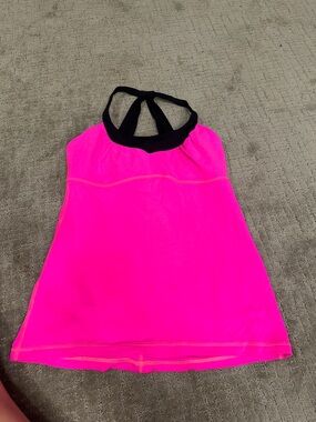 lululemon athletica Neon Pink Tank Top with Black Trim